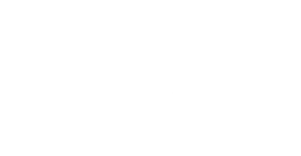Stacked lockup in white on pool blue